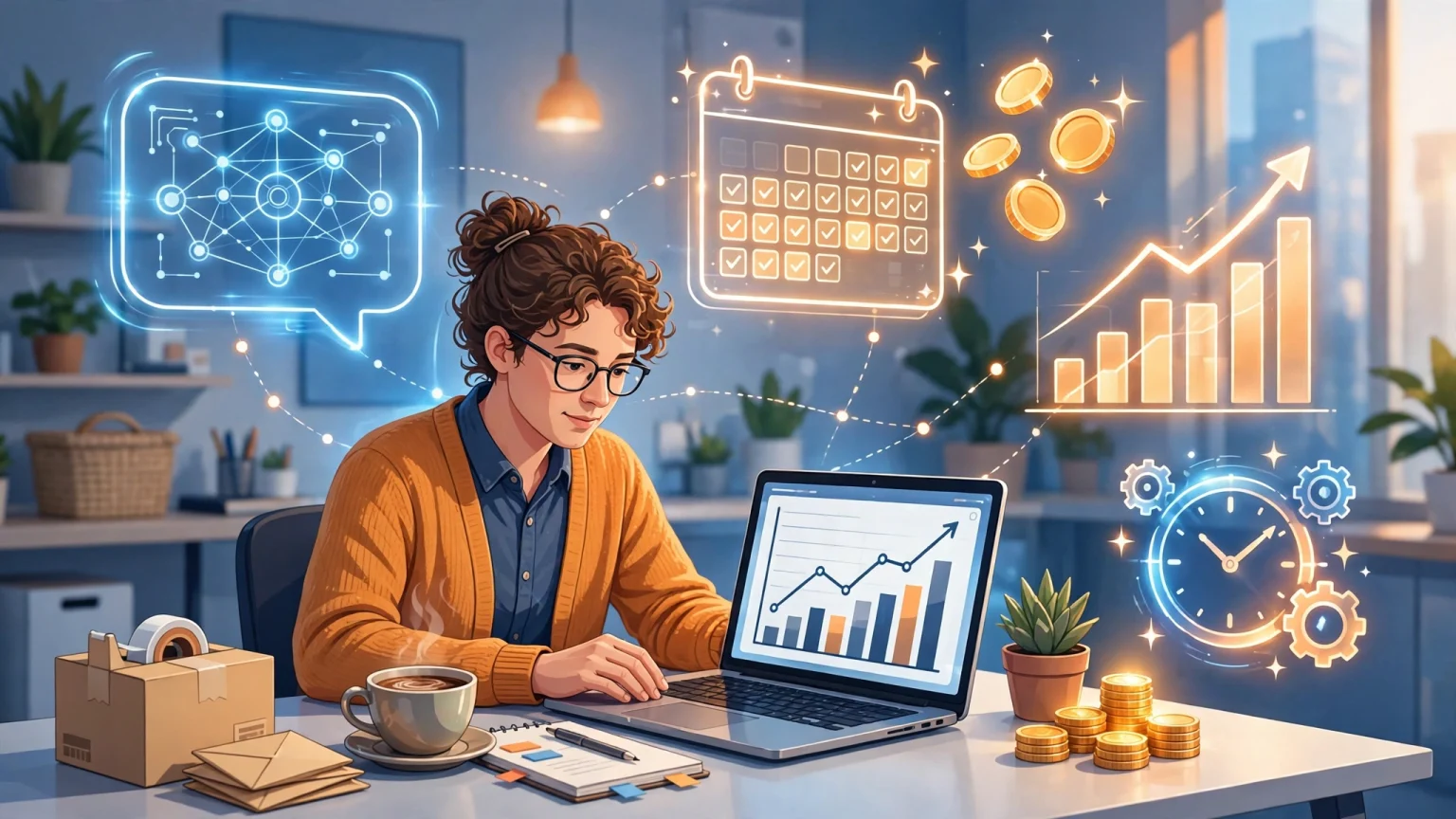 AI for small business: owner saving time and money with AI tools